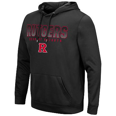 Men's Colosseum Black Rutgers Scarlet Knights Blackout 3.0 Pullover Hoodie