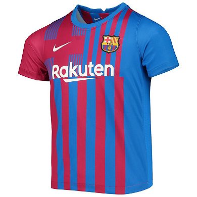 Youth Nike Blue/Red Barcelona 2021/22 Home Replica Kit