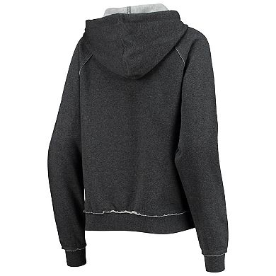 Women's New Era Charcoal New Orleans Saints Script Fleece Raglan Pullover Hoodie