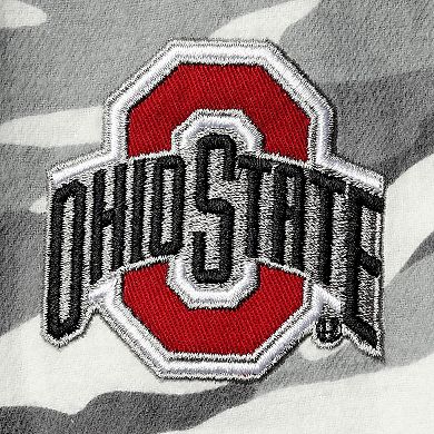 Women's The Wild Collective Gray Ohio State Buckeyes Camo Flannel Button-Up Long Sleeve Shirt
