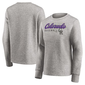 Women's Fanatics Branded Heathered Gray Colorado Rockies Crew Pullover Sweater