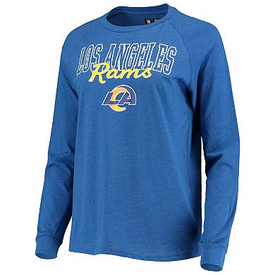 Women's Concepts Sport Royal Los Angeles Rams Meter Knit Long Sleeve Raglan Top & Shorts Sleep Set