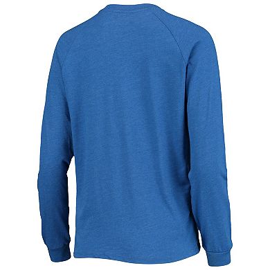 Women's Concepts Sport Royal Los Angeles Rams Meter Knit Long Sleeve Raglan Top & Shorts Sleep Set