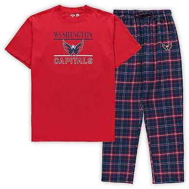 Men's Concepts Sport Red Washington Capitals Big & Tall Lodge T-Shirt & Pants Sleep Set