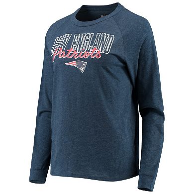 Women's Concepts Sport Navy New England Patriots Meter Knit Long Sleeve Raglan Top & Shorts Sleep Set