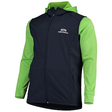 Men's Dunbrooke College Navy/Neon Green Seattle Seahawks Big & Tall Alpha Full-Zip Hoodie Jacket