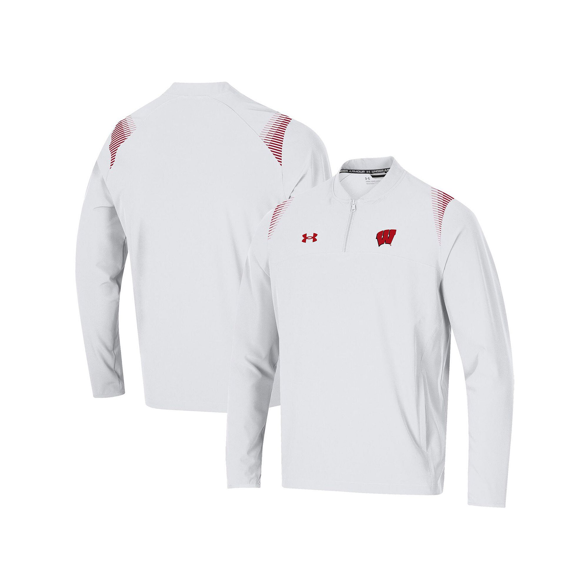 Mens Under Armour White Wisconsin Badgers 2021 Sideline Motivate Quarter-Z
