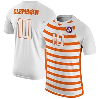 Men's Original Retro Brand #10 White Clemson Tigers Soccer Jersey