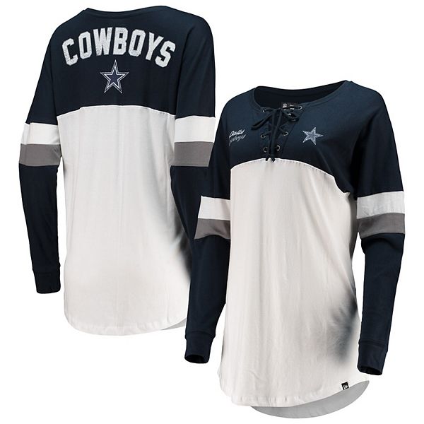New Era Apparel Girls' Dallas Cowboys Space Dye Navy Long Sleeve T