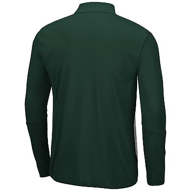 Men's Colosseum Heathered Gray/Green Michigan State Spartans Prospect Quarter-Zip Jacket
