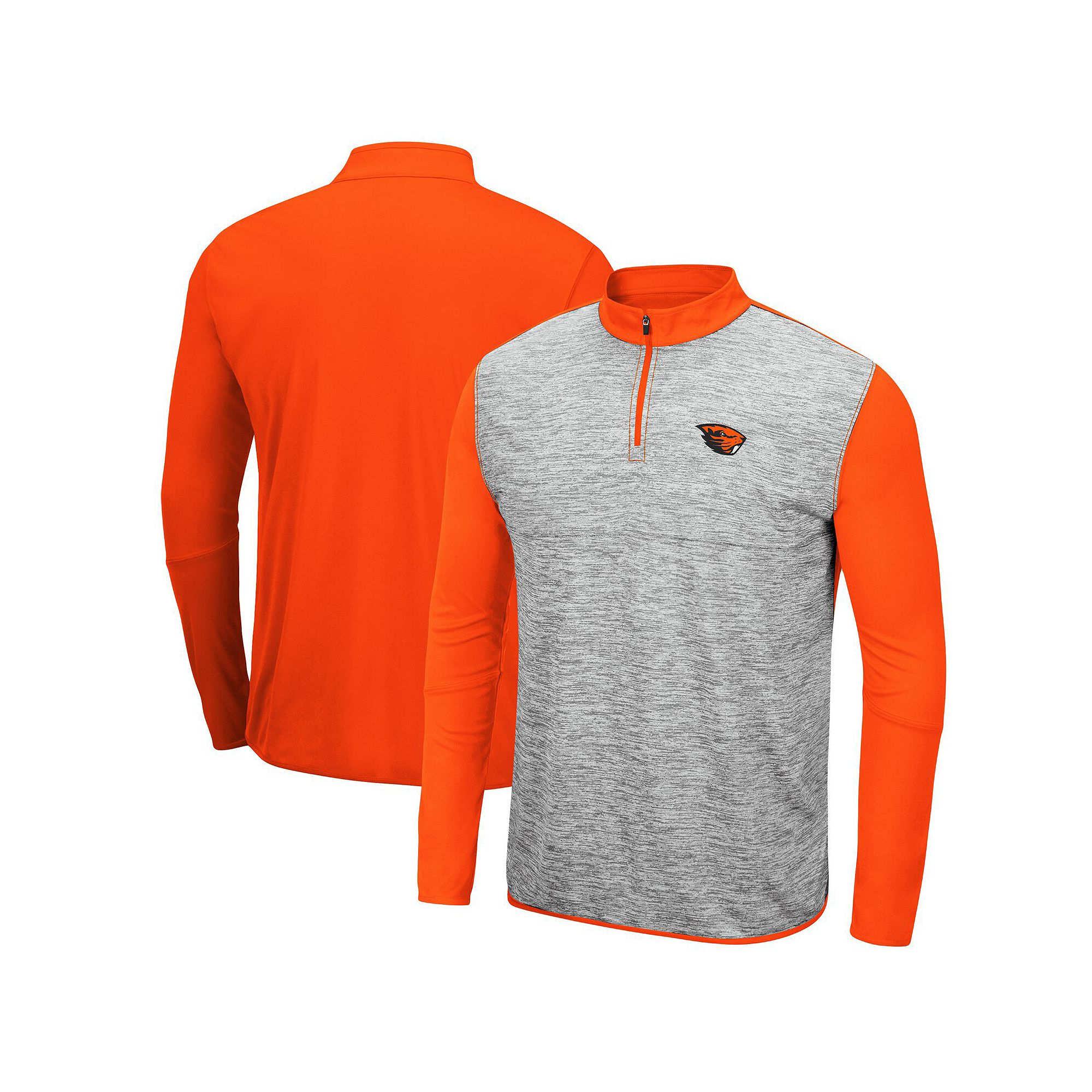 Mens Colosseum Heathered Gray/Orange Oregon State Beavers Prospect Quarter