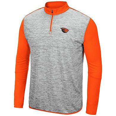 Men's Colosseum Heathered Gray/Orange Oregon State Beavers Prospect Quarter-Zip Jacket