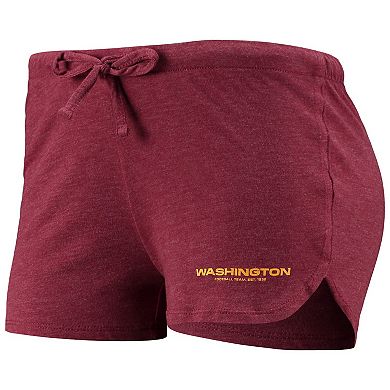 Women's Concepts Sport Burgundy Washington Football Team Meter Knit Long Sleeve Raglan Top & Shorts Sleep Set