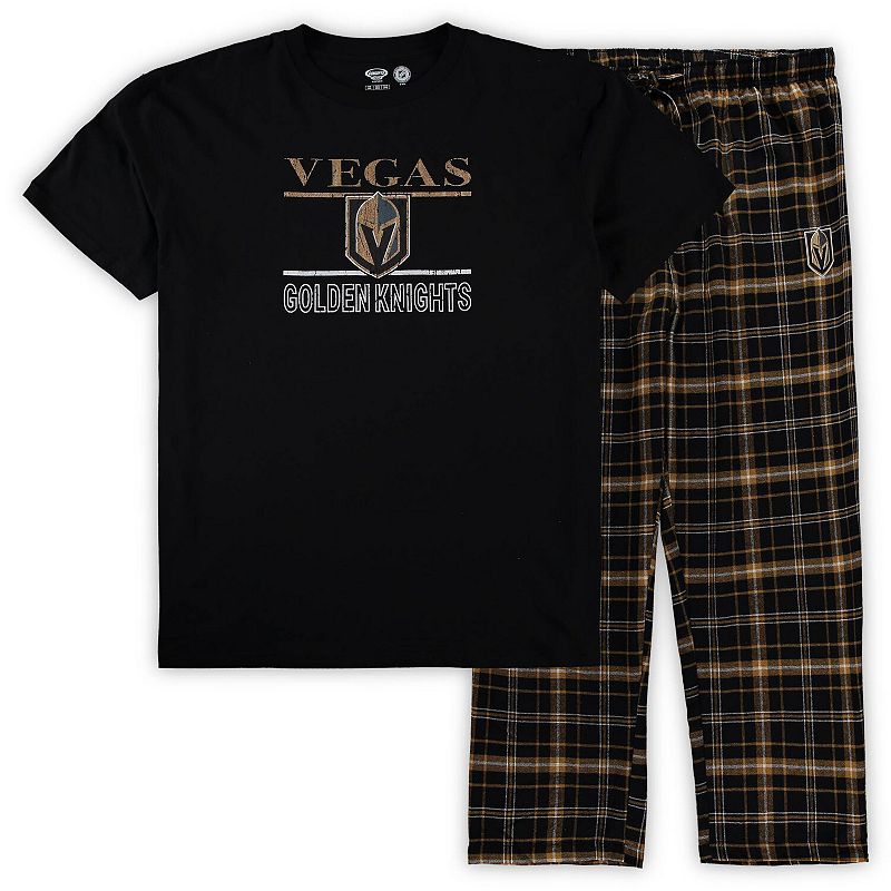 Mens Concepts Sport Black Vegas Golden Knights Big & Tall Lodge T-Shirt & 