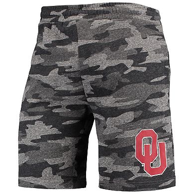 Men's Concepts Sport Charcoal/Gray Oklahoma Sooners Camo Backup Terry Jam Lounge Shorts