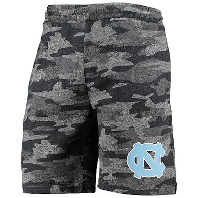 Men's Concepts Sport Charcoal/Gray North Carolina Tar Heels Camo Backup Terry Jam Lounge Shorts