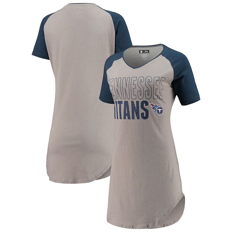 Womens Concepts Sport Gray/Heathered Navy Tennessee Titans Meter Raglan V-