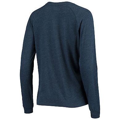 Women's Concepts Sport College Navy Seattle Seahawks Meter Knit Long Sleeve Raglan Top & Shorts Sleep Set