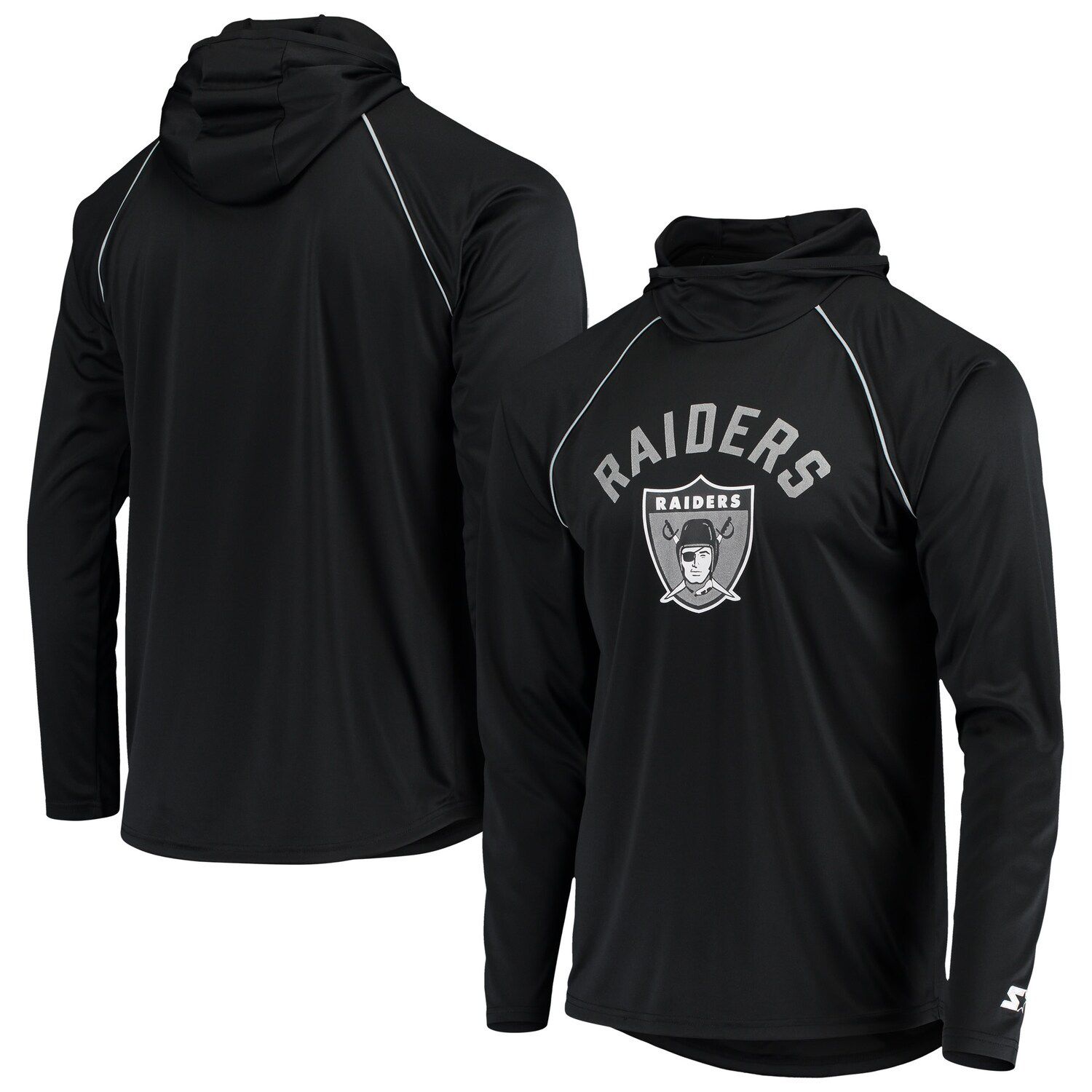 Men's Fanatics Branded Black Las Vegas Raiders Logo Team Lockup Fitted  Pullover Hoodie