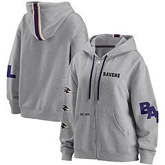 Women's Baltimore Ravens Lamar Jackson White/Purple Plus Size Name & Number  Pullover Hoodie