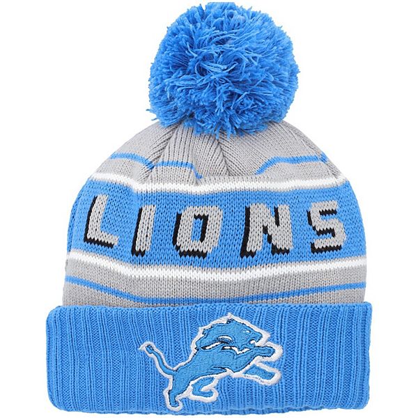 Youth Blue Detroit Lions Tailgate Cuffed Knit Hat with Pom