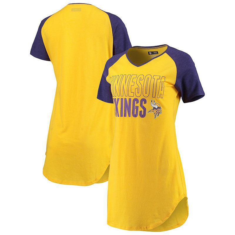 Womens Concepts Sport Gold/Heathered Purple Minnesota Vikings Meter Raglan