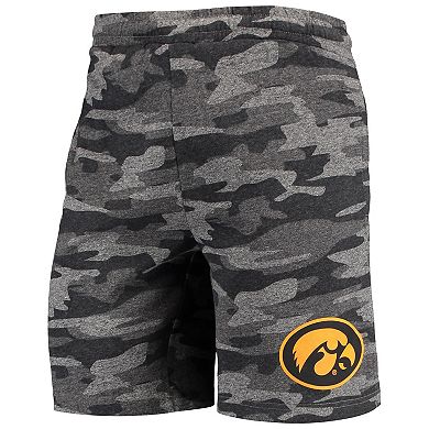 Men's Concepts Sport Charcoal/Gray Iowa Hawkeyes Camo Backup Terry Jam Lounge Shorts