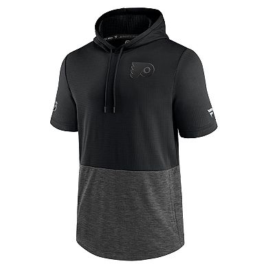 Men's Fanatics Branded Black Philadelphia Flyers Authentic Pro Travel and Training Short Sleeve Pullover Hoodie