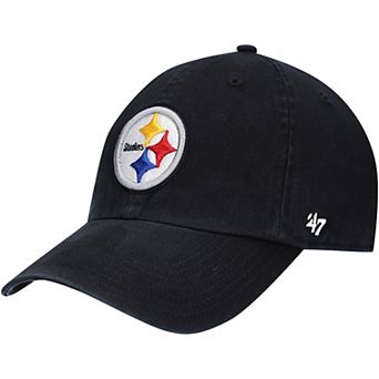 Youth '47 Black Pittsburgh Steelers Logo Clean Up Adjustable Hat