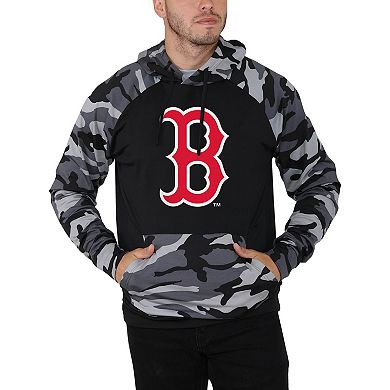 Men's FOCO Black Boston Red Sox Camo Raglan Pullover Hoodie