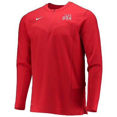 Men's Nike Red Team USA Half-Zip Performance Jacket