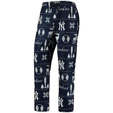 Men's FOCO Navy New York Yankees Ugly Pajama Sleep Set