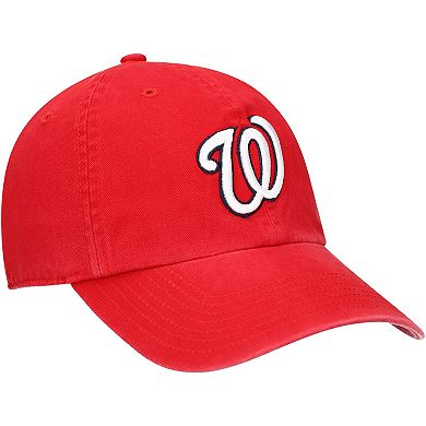 Youth '47 Red Washington Nationals Team Logo Clean Up Adjustable Hat