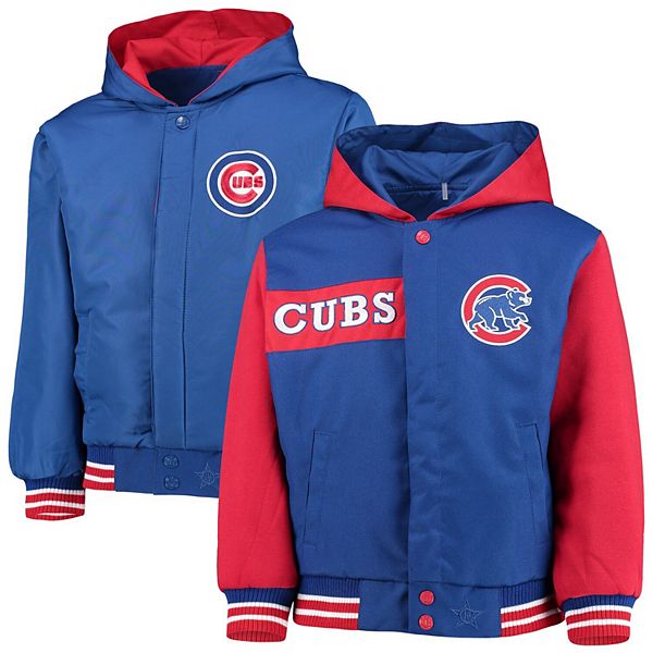 Polyester Full-Snap Chicago Cubs Royal and Red Hoodie Jacket