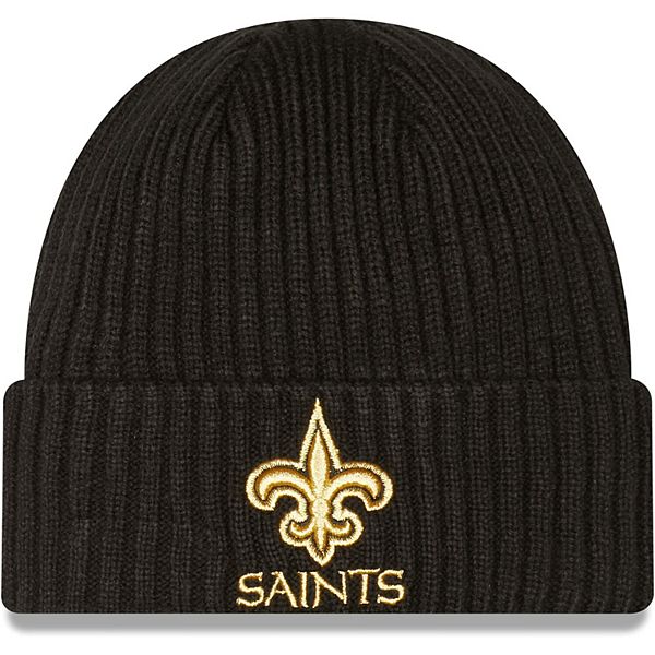 Men's New Era Black New Orleans Saints Logo Core Classic Cuffed Knit Hat