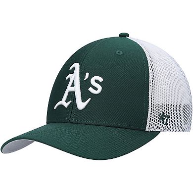 Men's '47 Green/White Oakland Athletics Primary Logo Trucker Snapback Hat