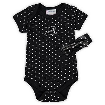 Girls Newborn & Infant Black Providence Friars Hearts Bodysuit & Headband Set