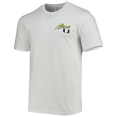 Men's White Miami Hurricanes Miami Vice Est. Comfort Color T-Shirt