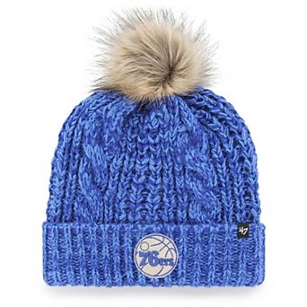 Women's '47 Royal Philadelphia 76ers Meeko Cuffed Knit Hat with Pom