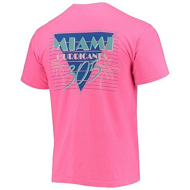Men's Pink Miami Hurricanes Miami Vice 305 Comfort Color T-Shirt