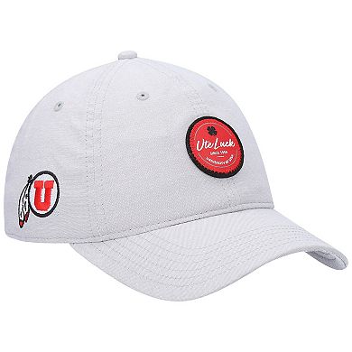 Men's Gray Utah Utes Oxford Circle Adjustable Hat
