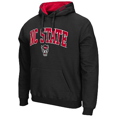 Men's Colosseum Black NC State Wolfpack Arch & Logo 3.0 Pullover Hoodie