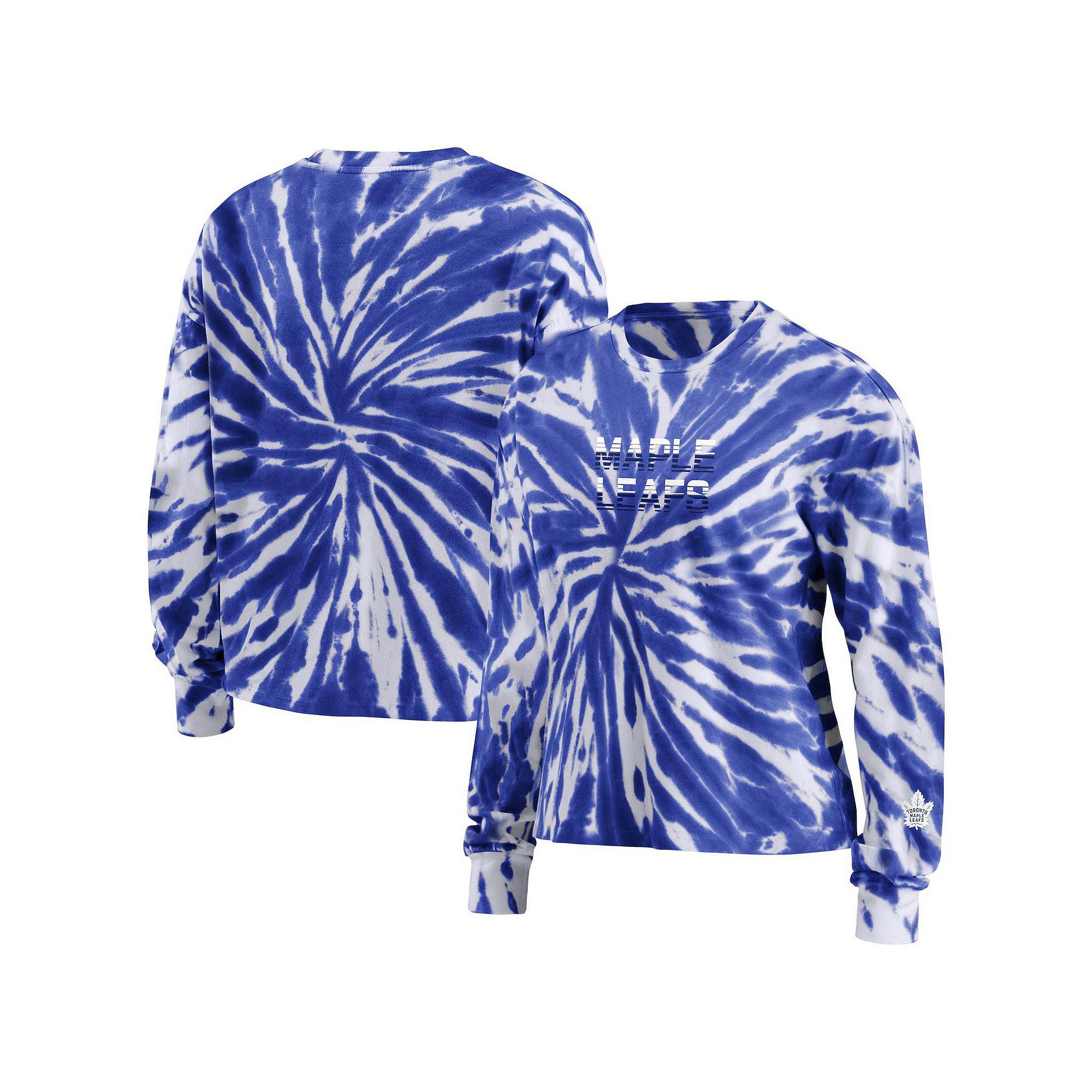 Womens WEAR by Erin Andrews Blue Toronto Maple Leafs Tie-Dye Long Sleeve T