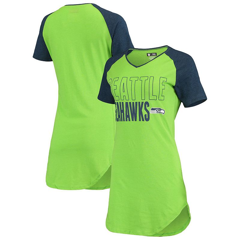 Womens Concepts Sport Neon Green/Heathered College Navy Seattle Seahawks M
