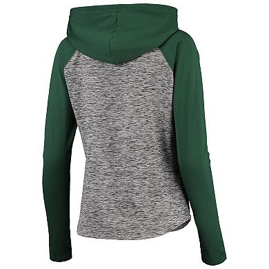 Women's G-III 4Her by Carl Banks Heathered Gray/Green New York Jets Championship Ring Raglan Pullover Hoodie