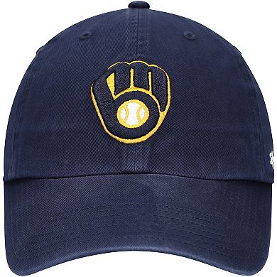 Youth '47 Navy Milwaukee Brewers Team Logo Clean Up Adjustable Hat