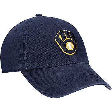 Youth '47 Navy Milwaukee Brewers Team Logo Clean Up Adjustable Hat
