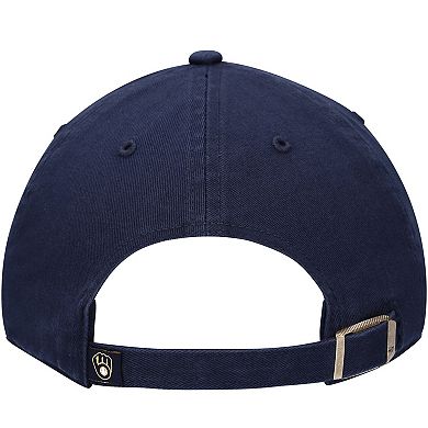 Youth '47 Navy Milwaukee Brewers Team Logo Clean Up Adjustable Hat
