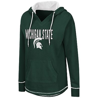 Women's Colosseum Green Michigan State Spartans Tunic Pullover Hoodie