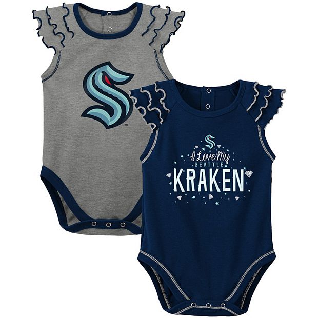 Newborn Navy/Gray Seattle Kraken Shining All-Star Two-Piece Bodysuit Set